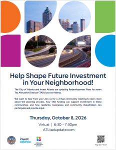 Atlanta Seeks Public Input on Neighborhood Investment Plans